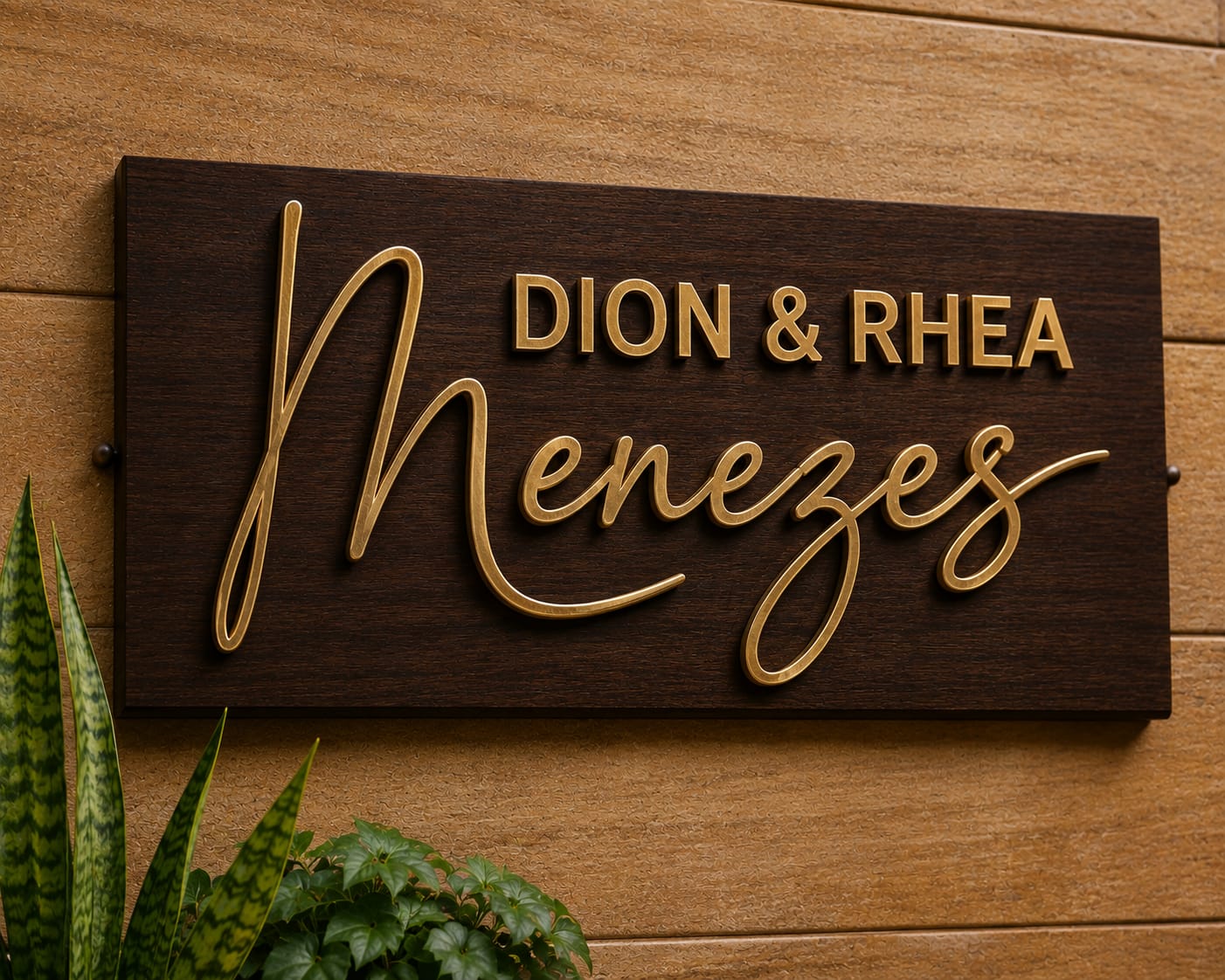 Rectangular Wooden Nameplate Design