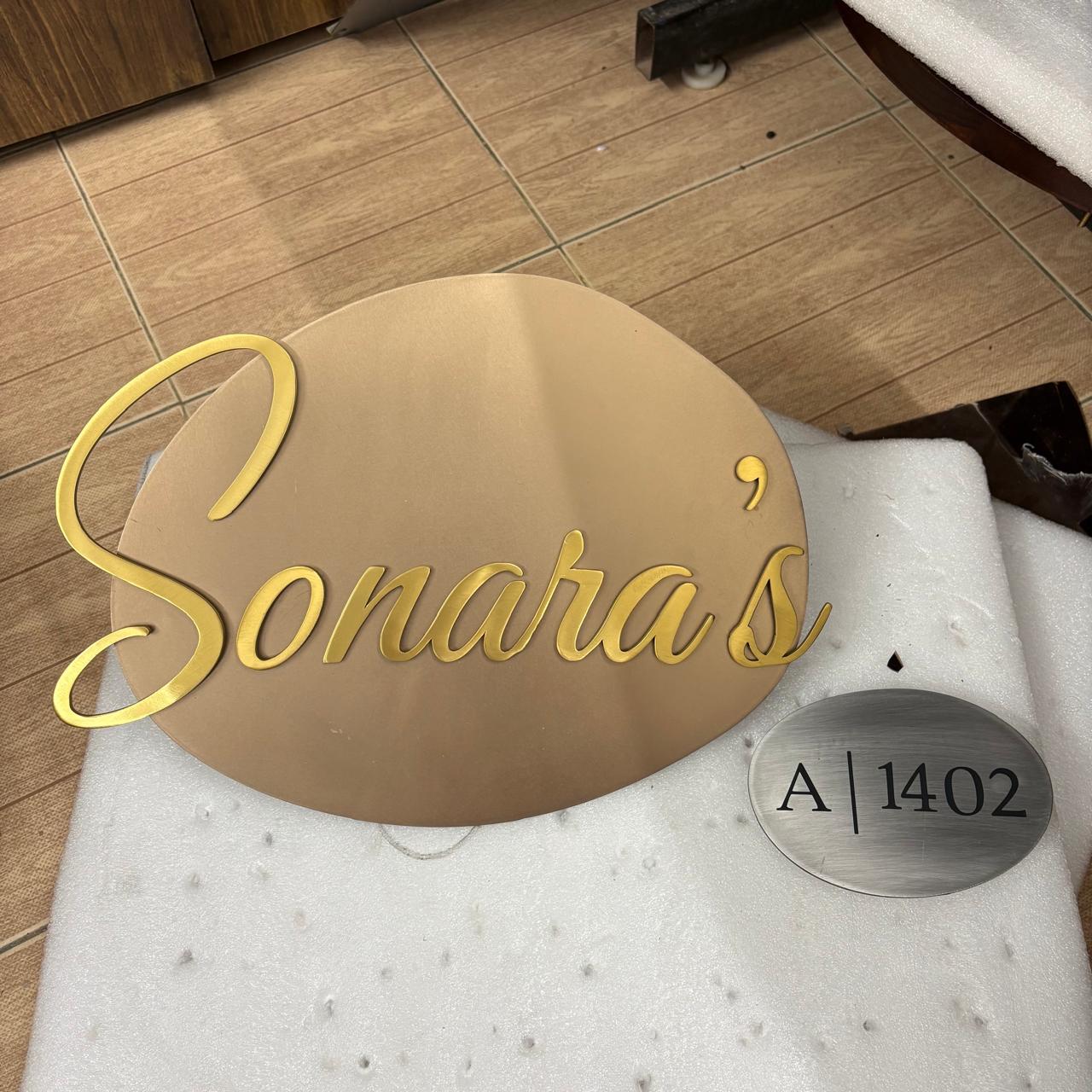 Gold Brass Nameplate