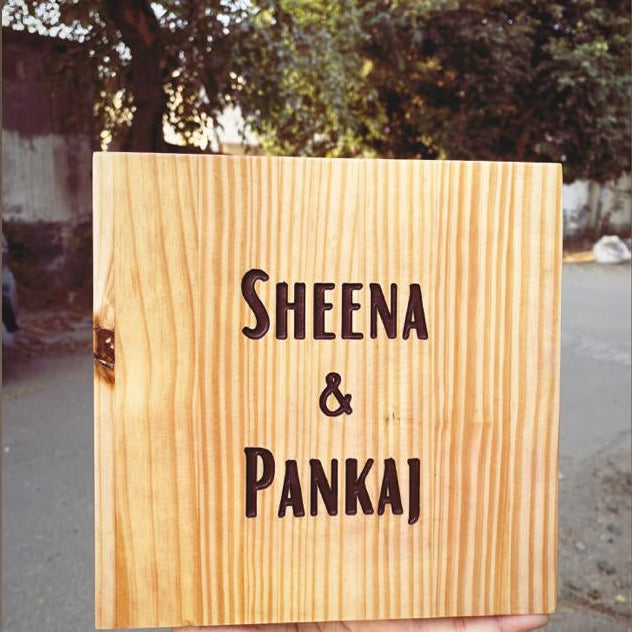 Pine Wood Name Plate