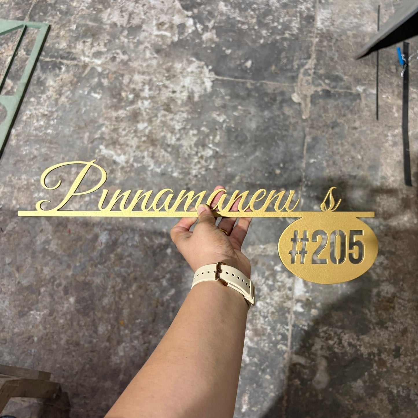 Letters cutout Metal Name Plate