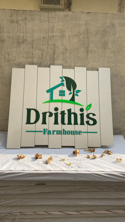 Farm House Wooden Name plate