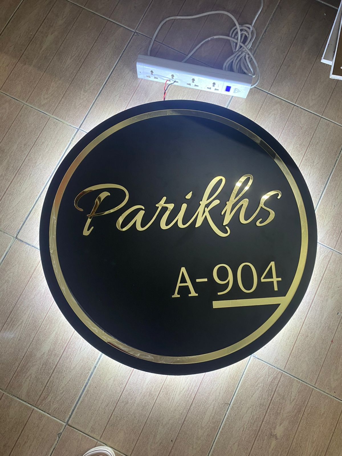 White Wooden Nameplate