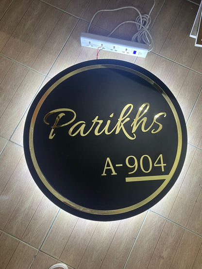 White Wooden Nameplate