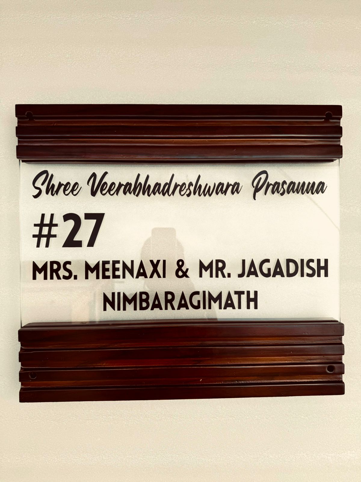 Glass - Wooden Name Plate