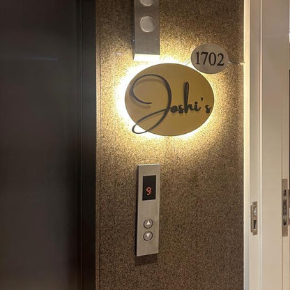 Oval Gold - Silver Metal Name Plate