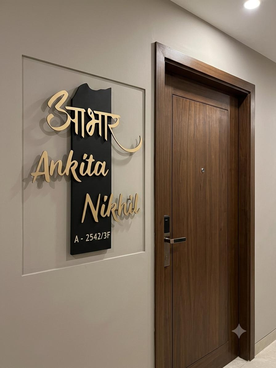 Curved Strip Style Name Plate