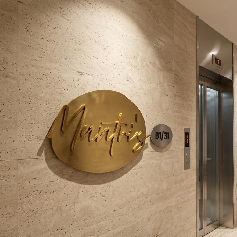Gold Brass Nameplate
