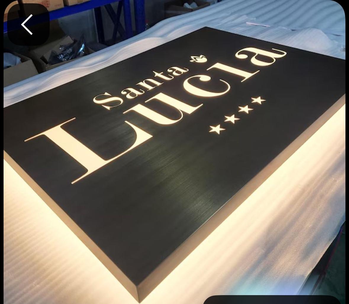Gold Metal Backlit Nameplate