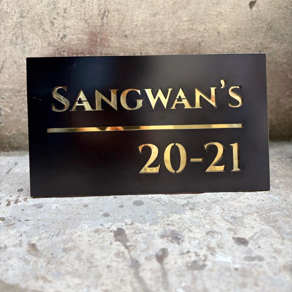 Cut Through Metal Name Plate