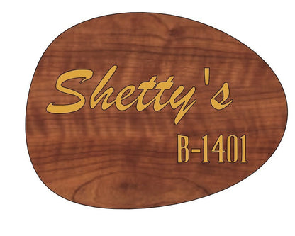 Oval Wooden Name Plate