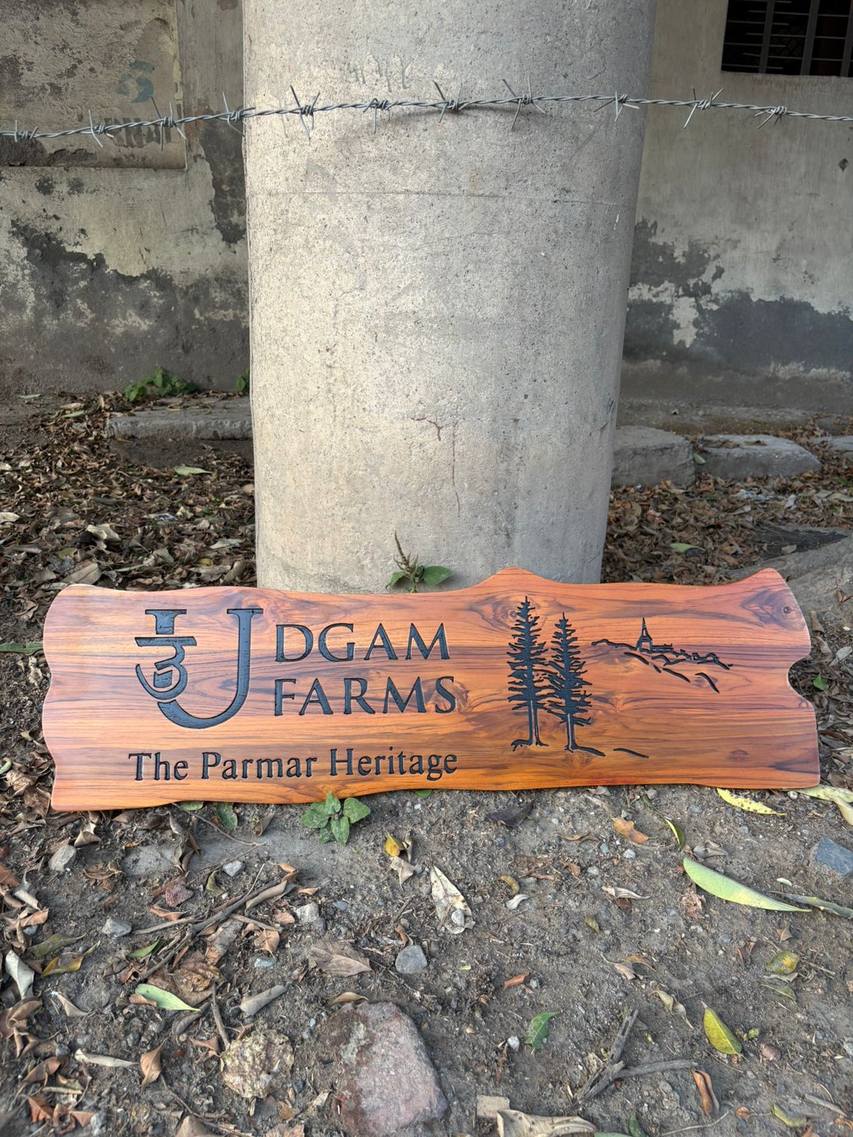 Villa Hanging Wooden Name Plate