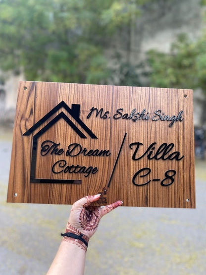 Wooden Base With Acrylic Letters