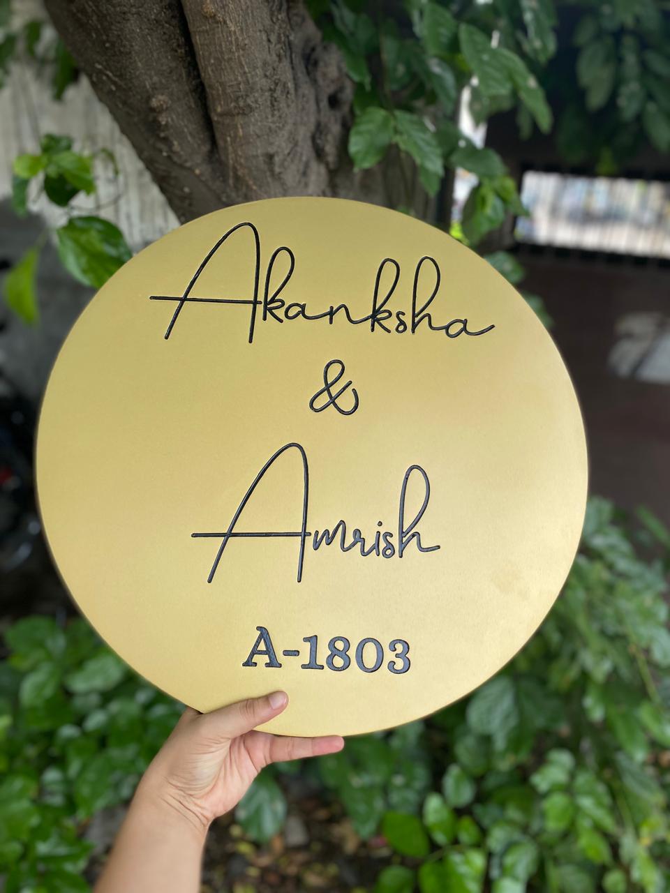 White Wooden Nameplate