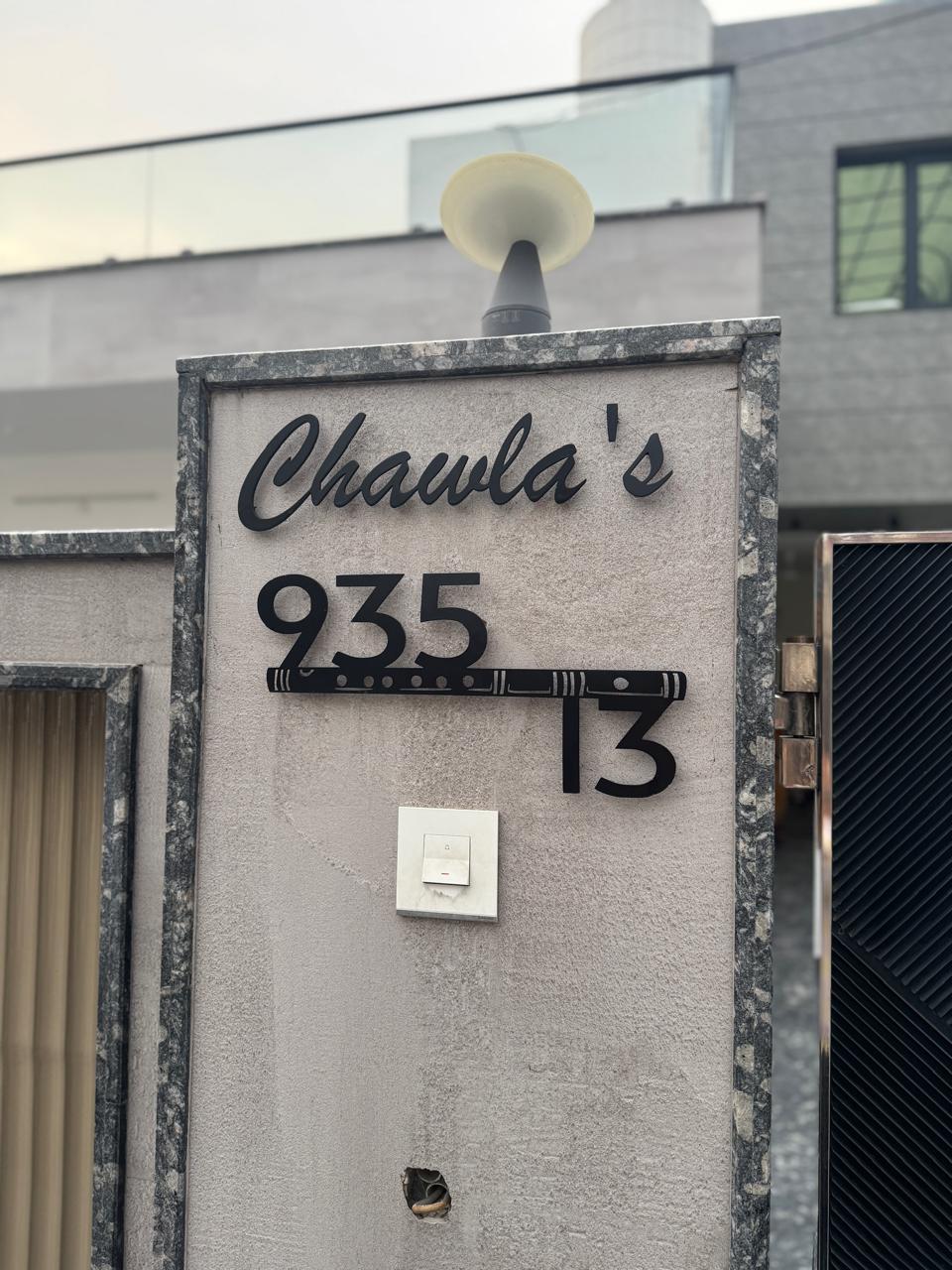 Letters cutout Metal Name Plate