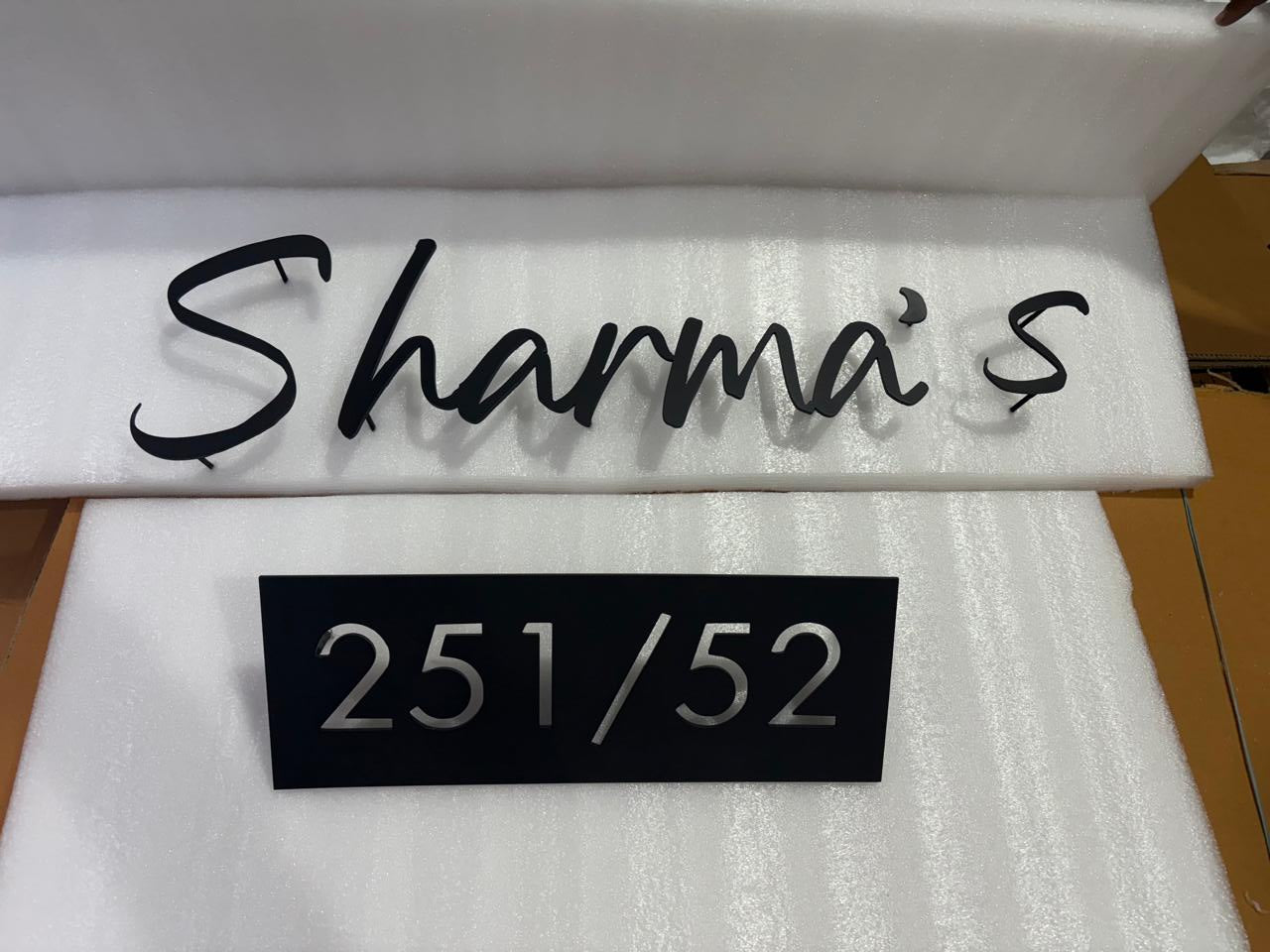 Letters cutout Metal Name Plate