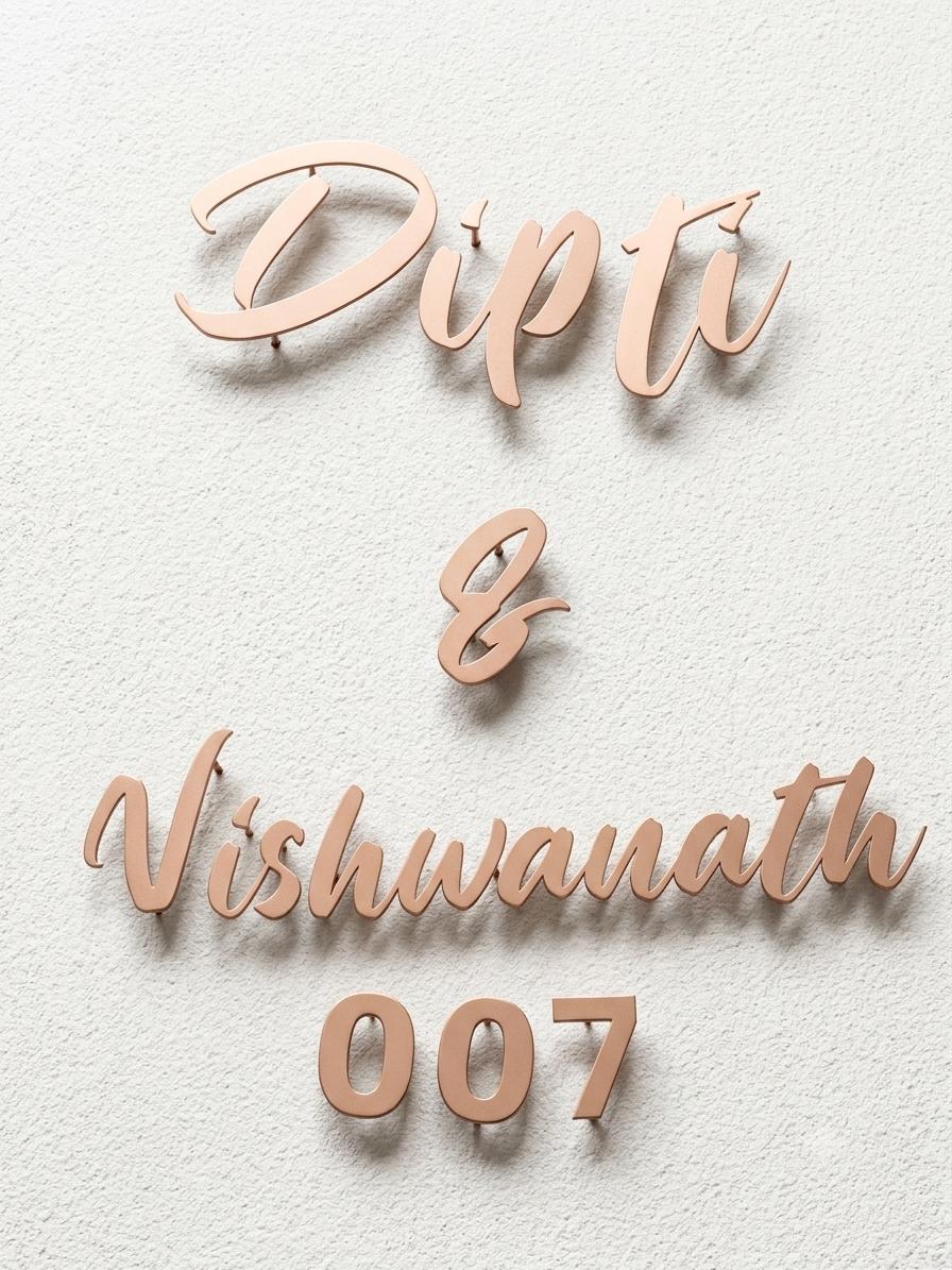 Letters cutout Metal Name Plate
