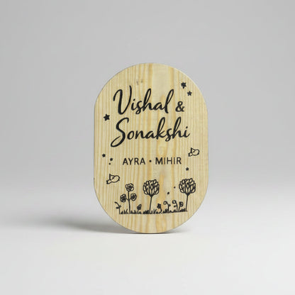 Pine Wood Name Plate