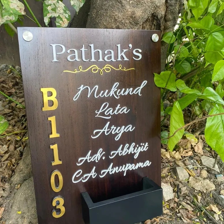 Pot Wooden Name Plate